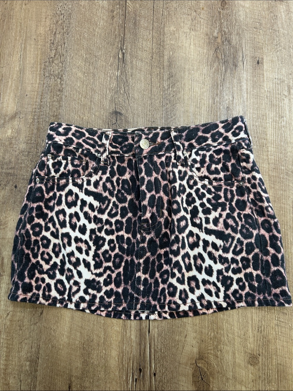 PacSun tan and Black Leopard Print Mini Skirt